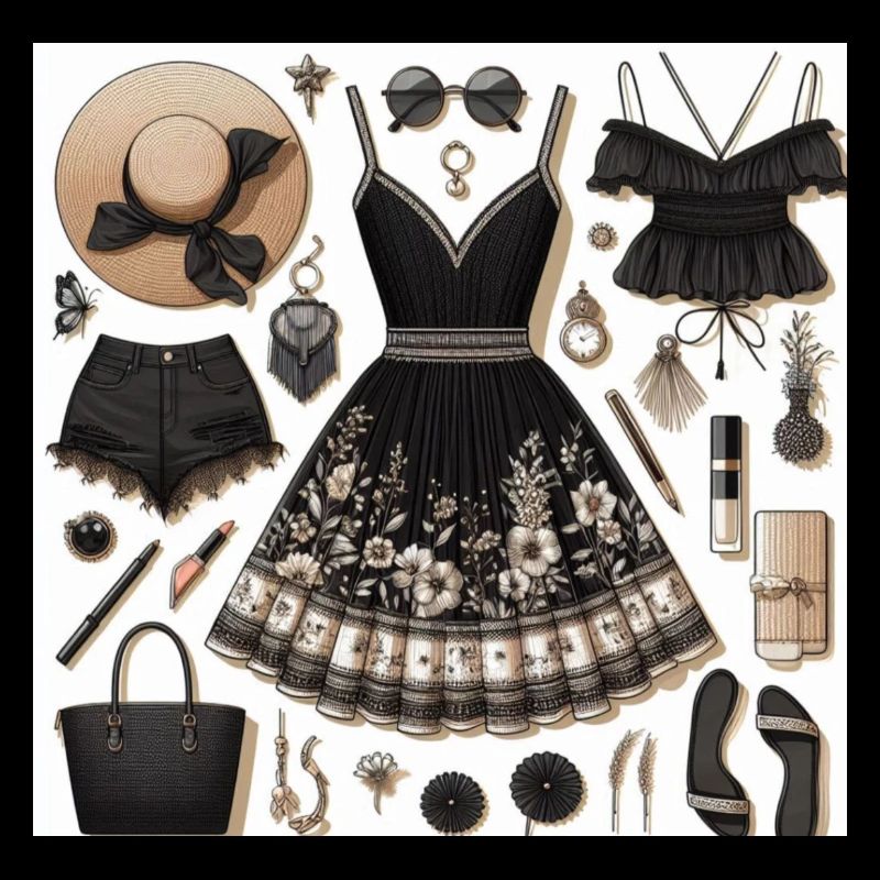 Zwarte look.