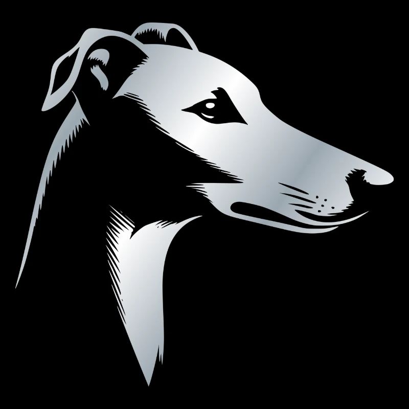 Greyhound Greyhound, Dog Head, Silver Drawing