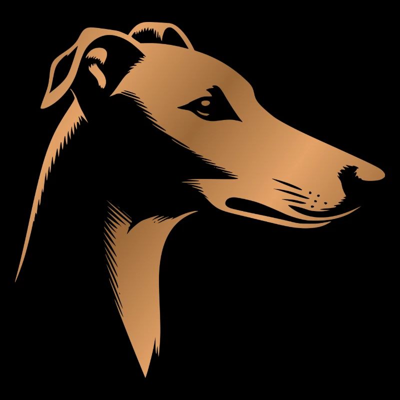 Greyhound greyhound, dog head, drawing bronze