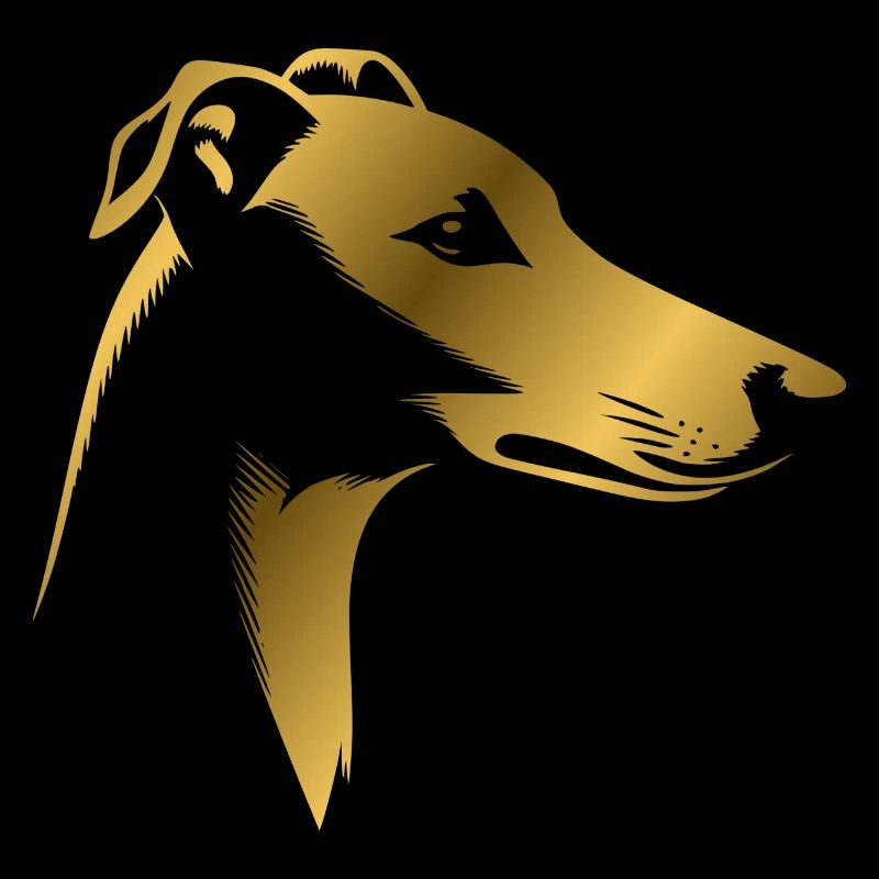 Greyhound greyhound, dog head, drawing gold