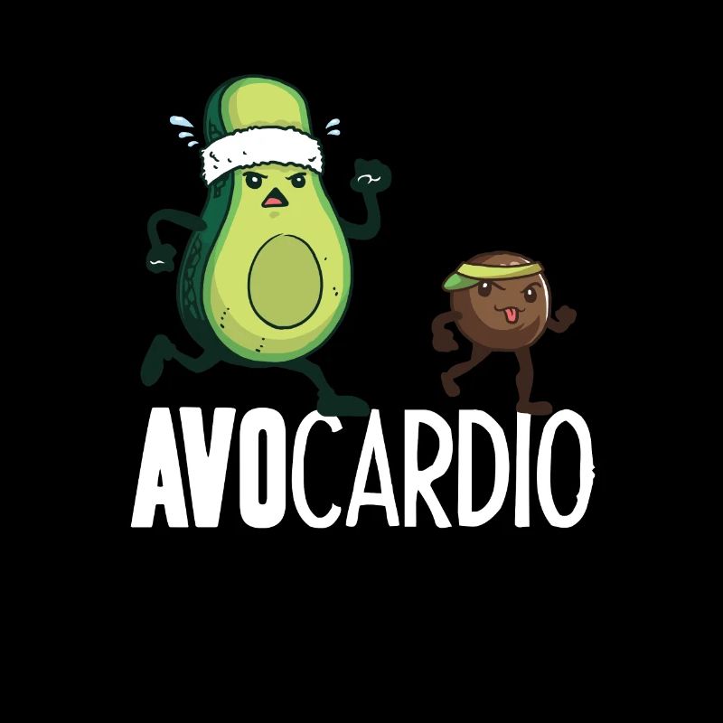 Funny Avocado Cardio Partner Cute Running Seed