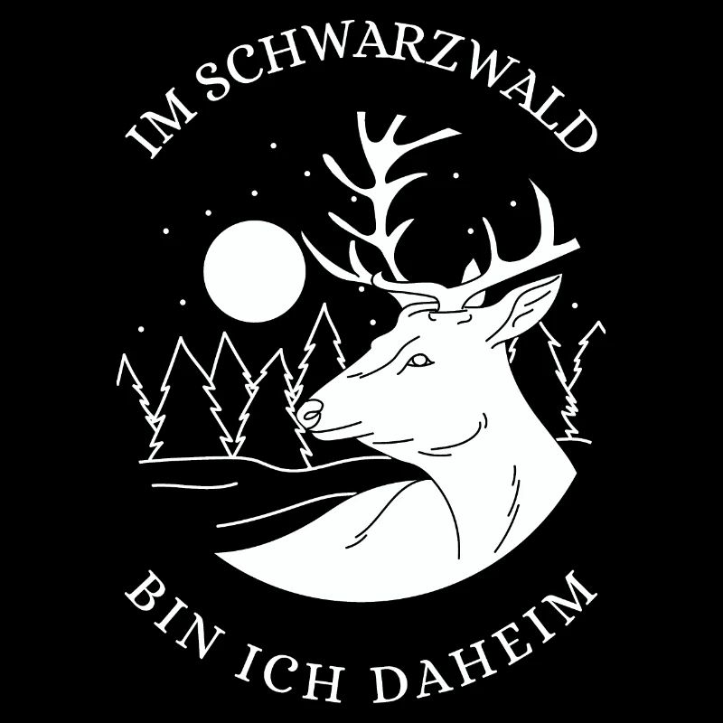 Schwarzwald Hirsch Mond