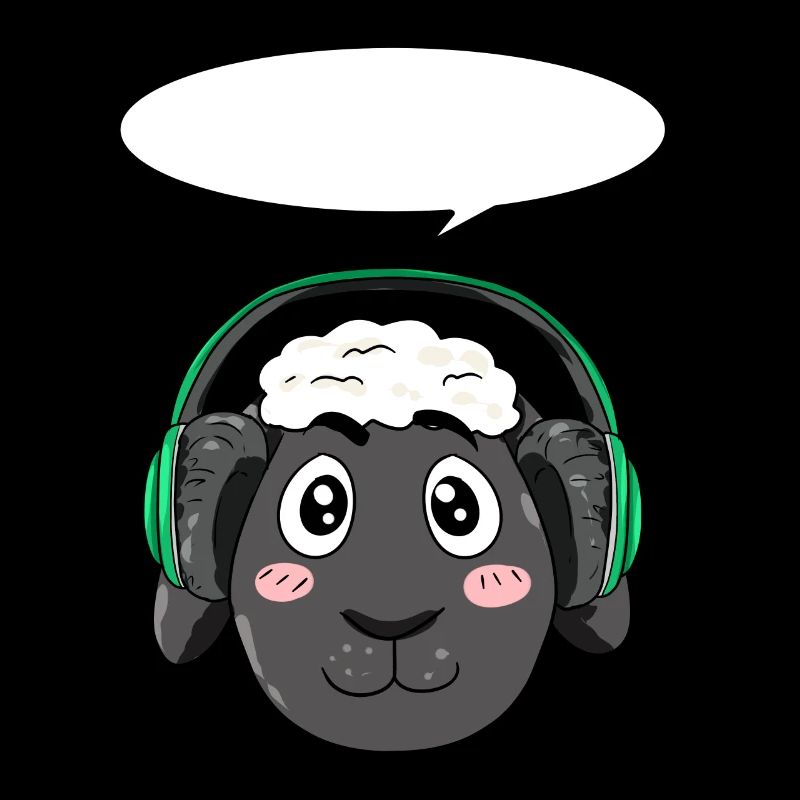 Mouton avec écouteurs