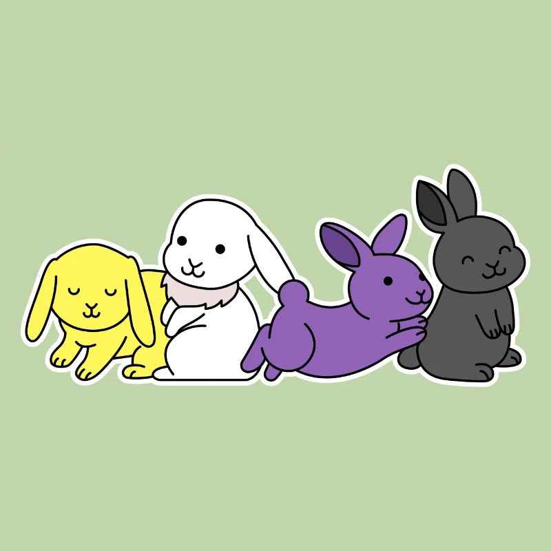 Nonbinary Flag Bunny Design for Proud Enbys