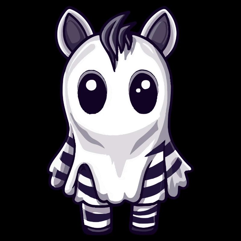 Zebra Halloween Comic Ghost