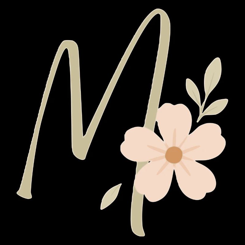 Pastel Floral M Monogram