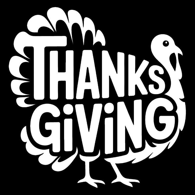 Dinde de Thanksgiving - Logo de bande dessinée vintage cool