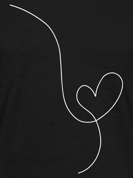 Heart black drawing in white