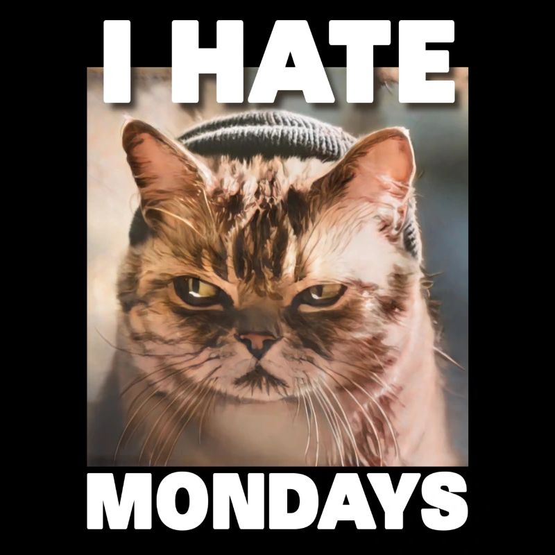 I hate mondays saying cat monday funny