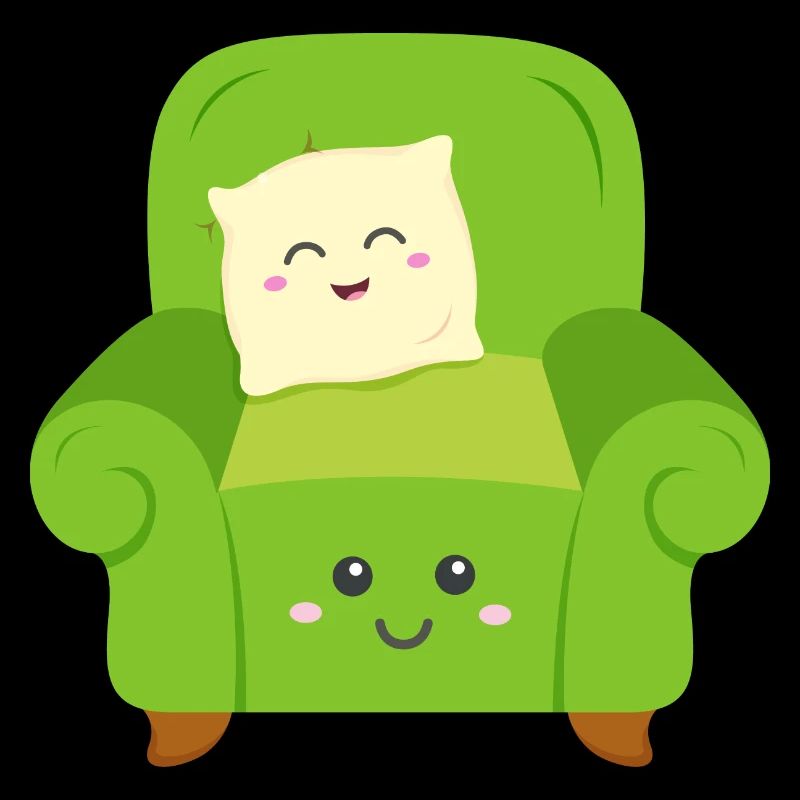 Fauteuil vert avec coussin