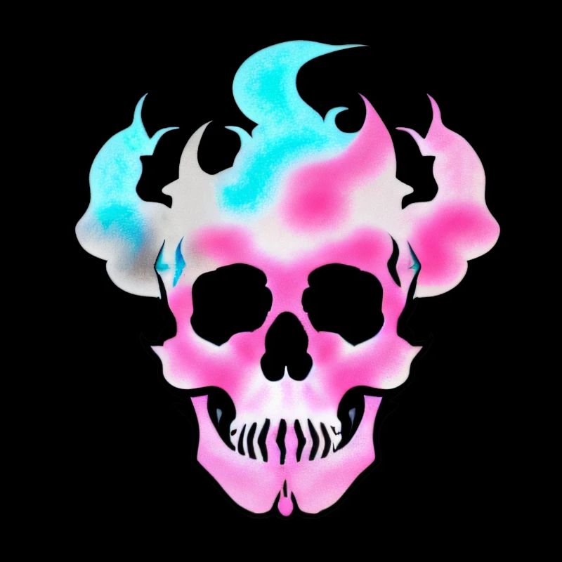 Fire Skull Smoke Pink Skeleton Flames 8