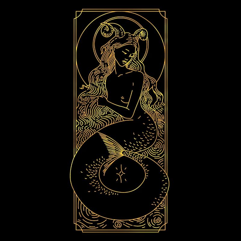 Sternzeichen - Steinbock - Linie - gold