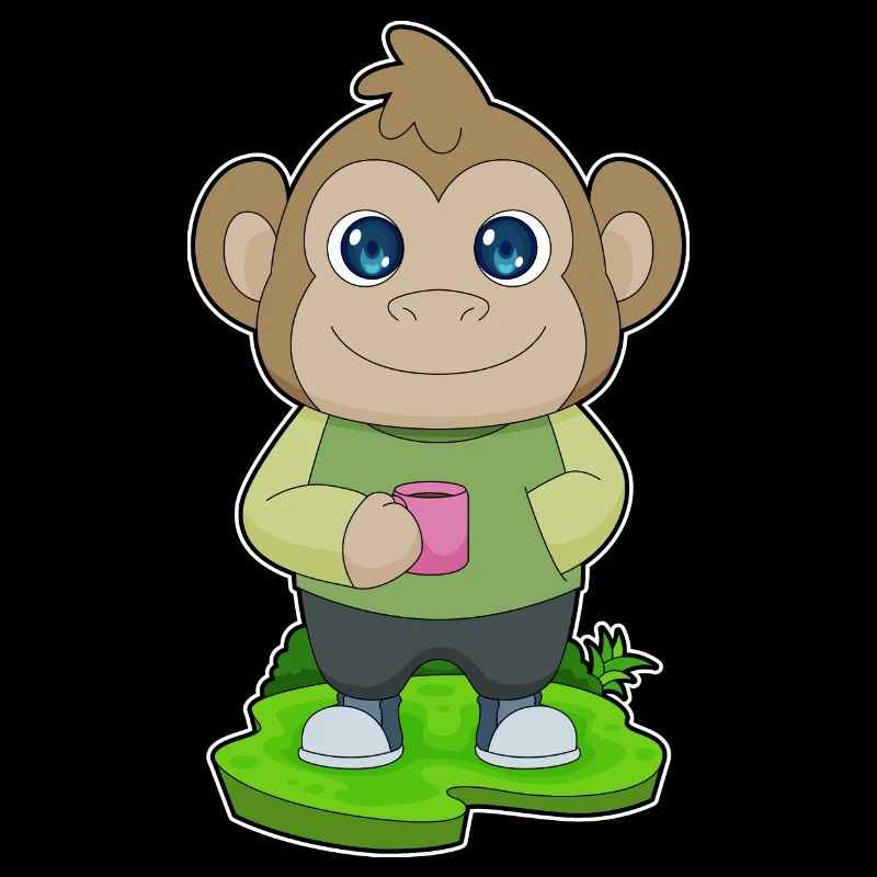 Tasse de café de singe