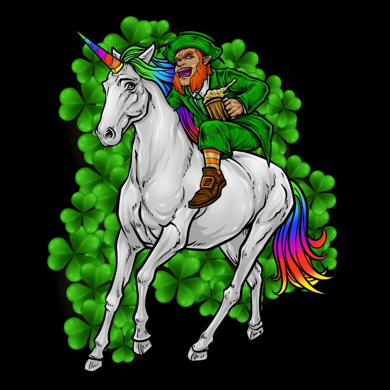 Leprechaun Rides Unicorn Joyeuse Saint Patrick