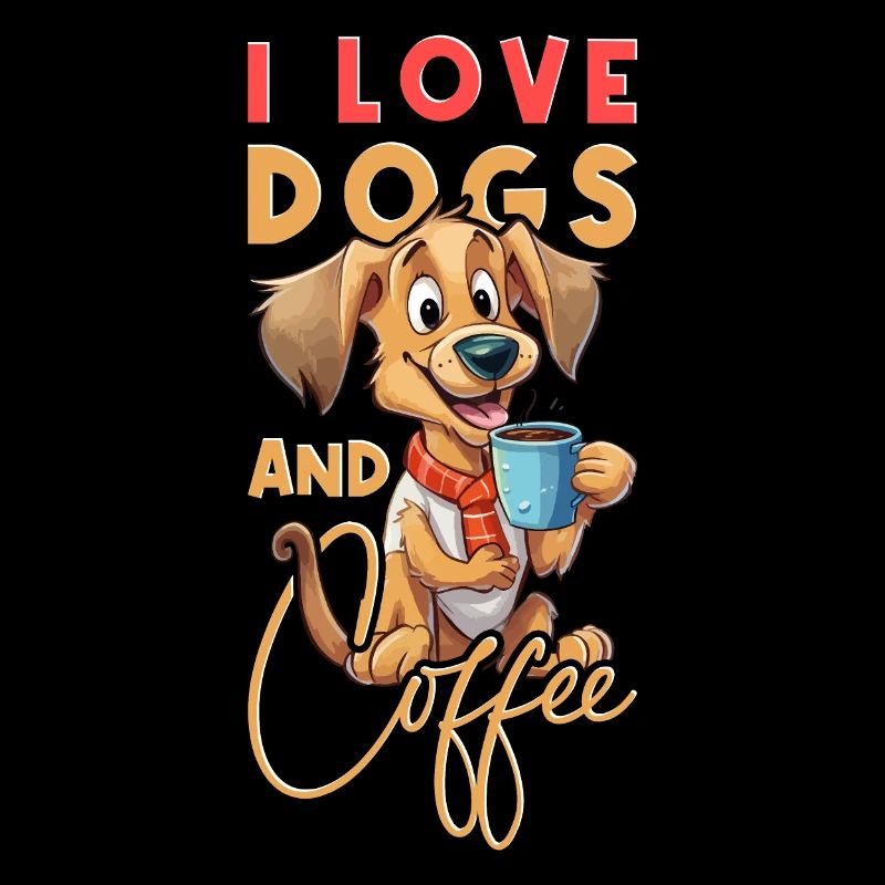 Café de chien J’aime les chiens et le café Dire drôle