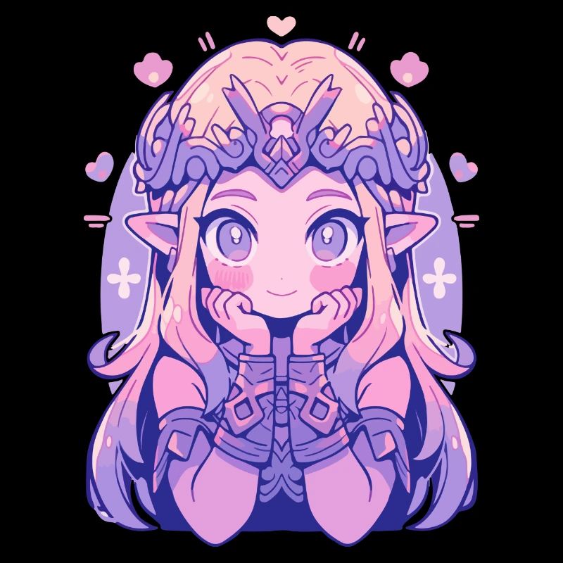 Sød Chibi prinsesse - Sød eventyrdesign