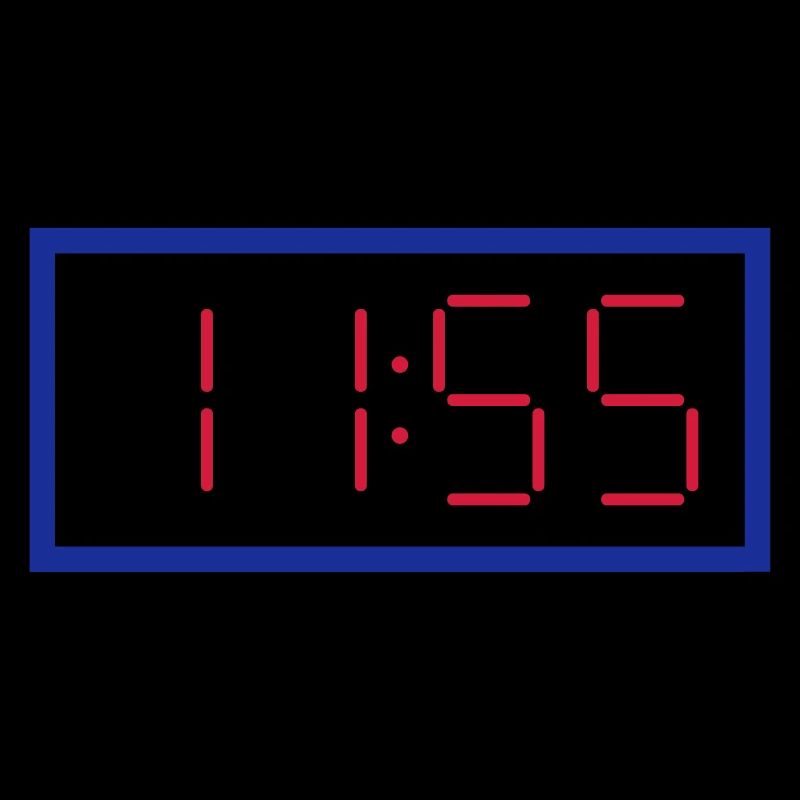 ★ couleurs de conception variables ★ horloge numérique 11:55 horloge