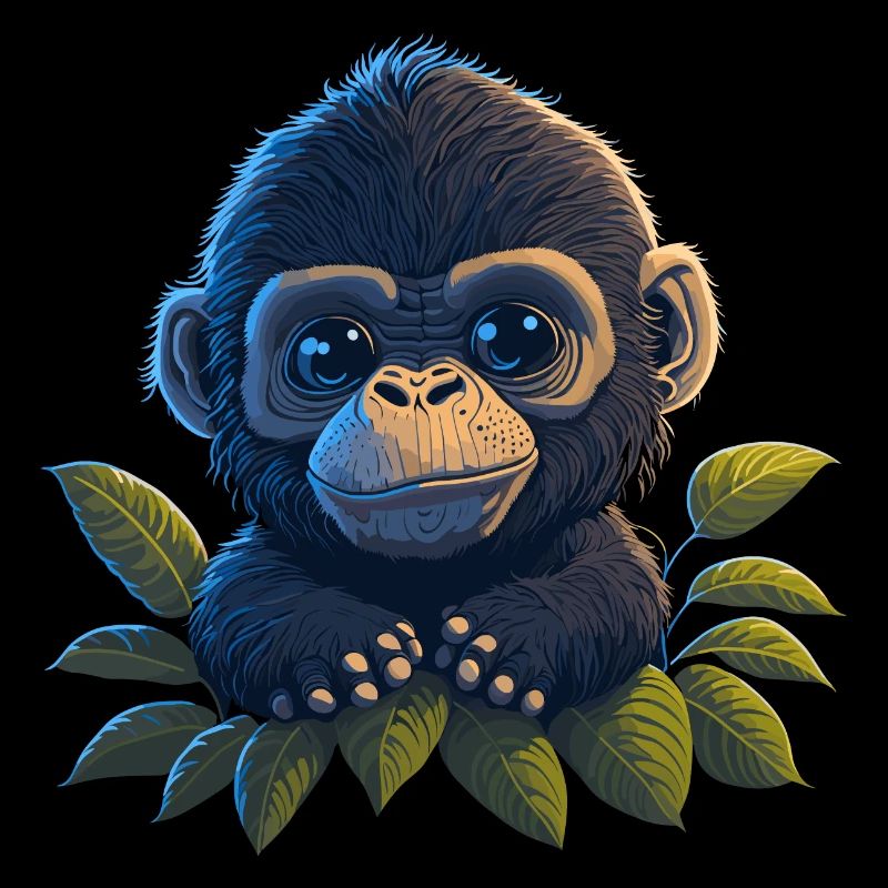 Illustration de dessin animé de bébé gorille