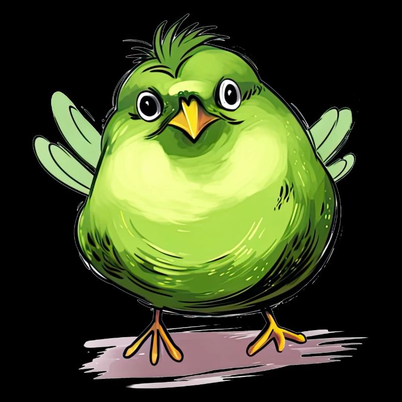 Dicker grüner Vogel
