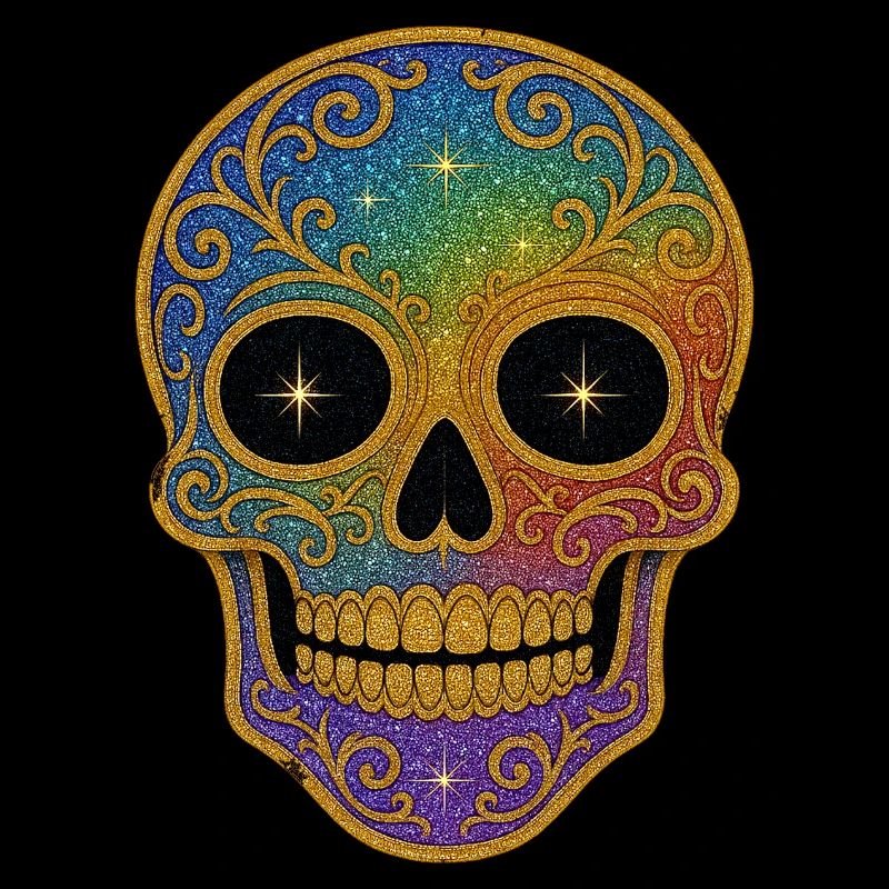 Regenbogen Totenkopf Design