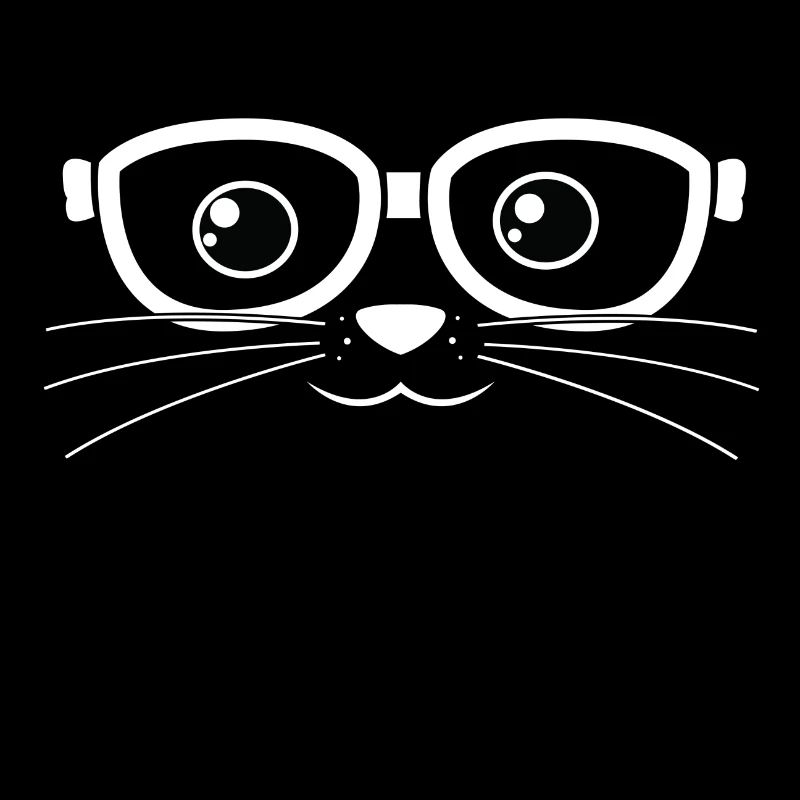 Cat face with glasses.