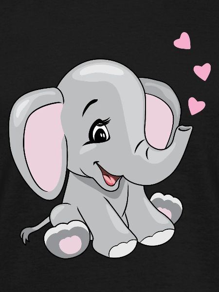 Cartoon lachende olifant met hart
