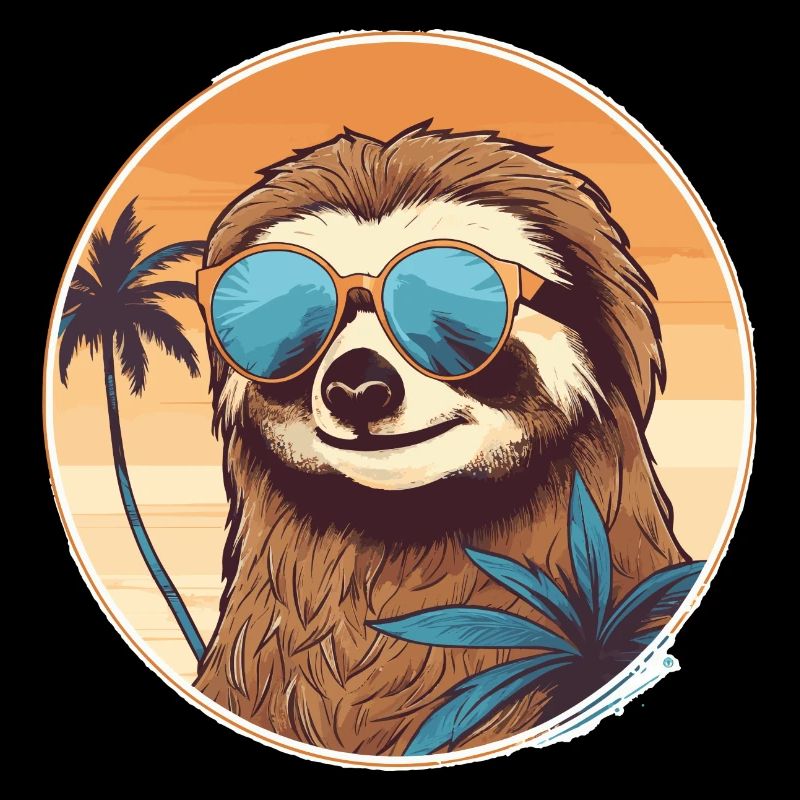 Sloth with sunglasses, sluggishness