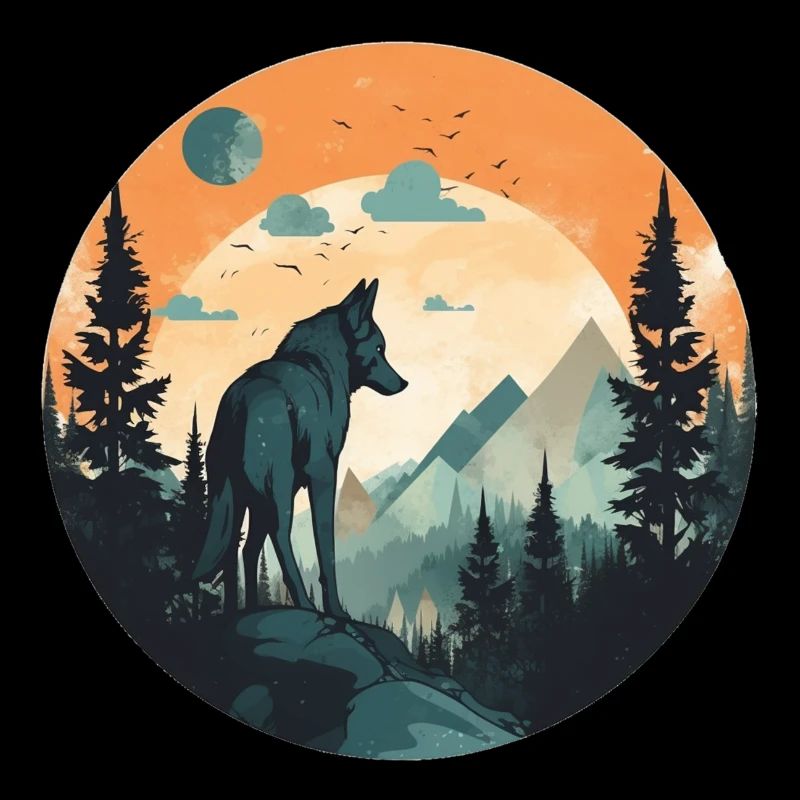 Loup dans les montagnes