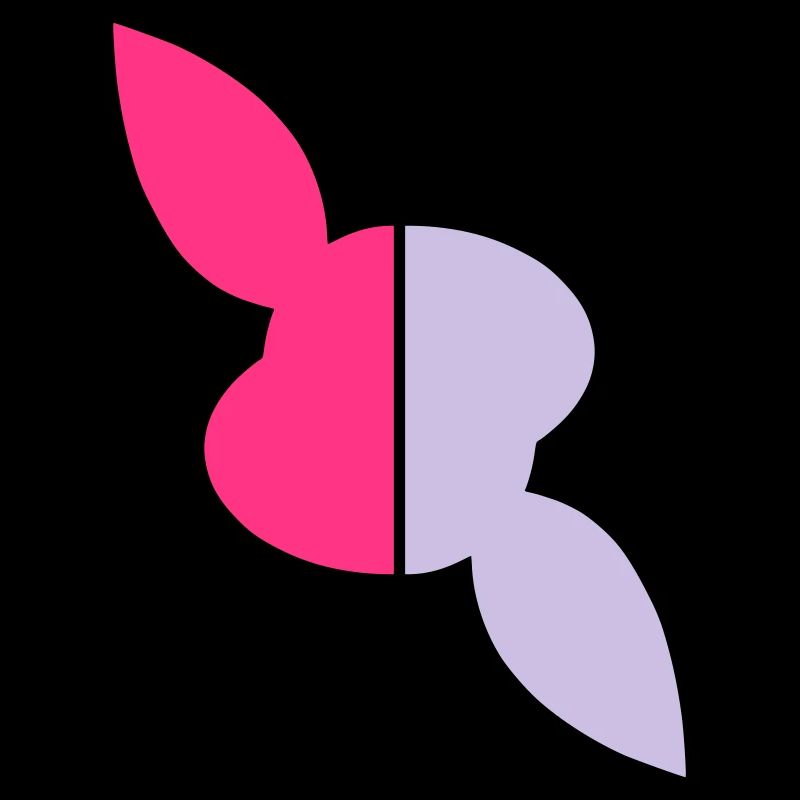 Two halves head rabbit, one half twisted