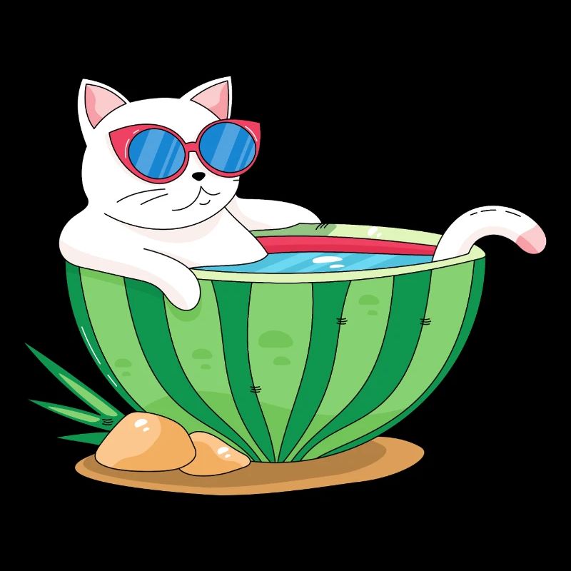 Chat et pastèque