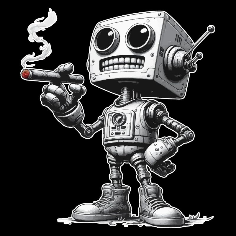 Roboter mit Zigarre