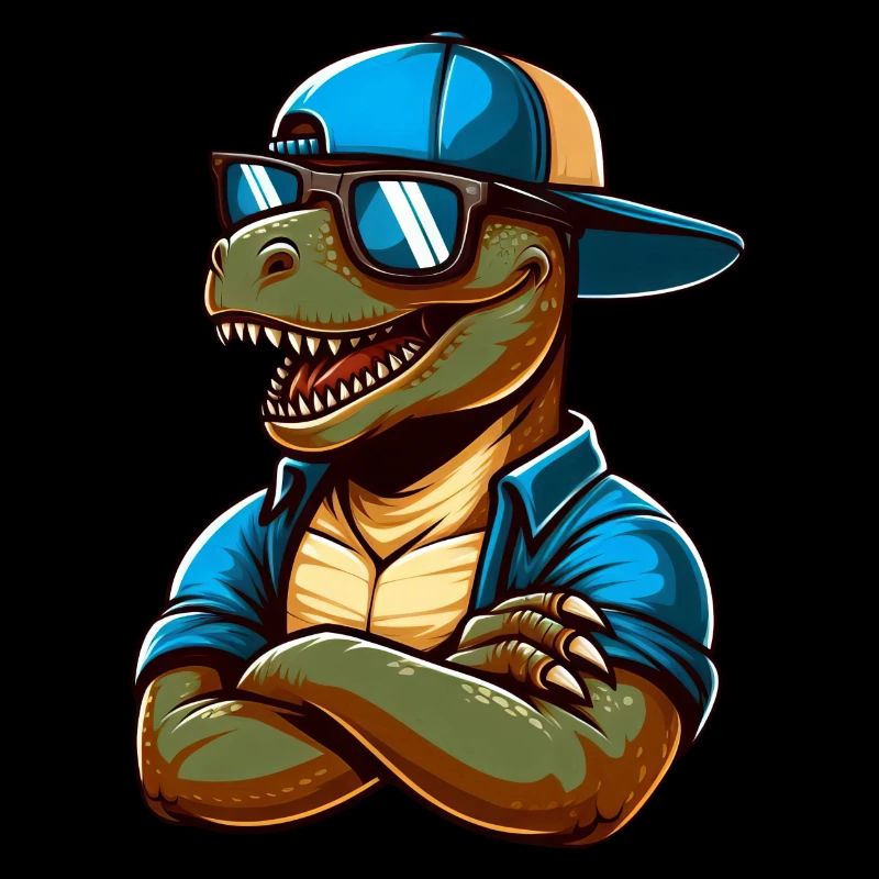 Cool dino T-Rex with sunglasses funny