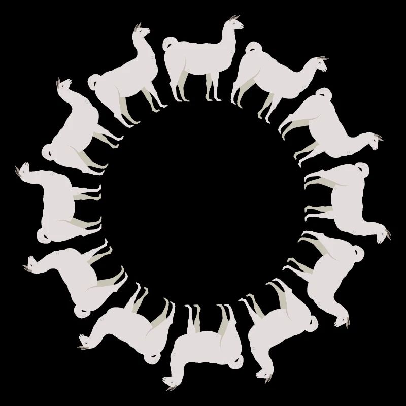 Llama alpaca in a circle