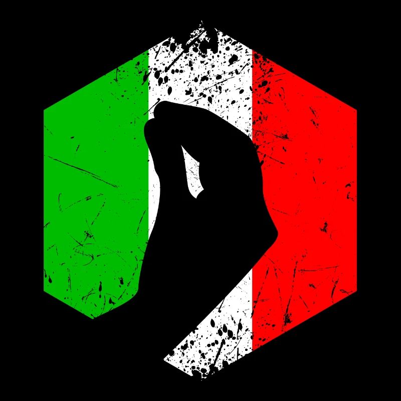 Drapeau italien avec un geste typique de la main