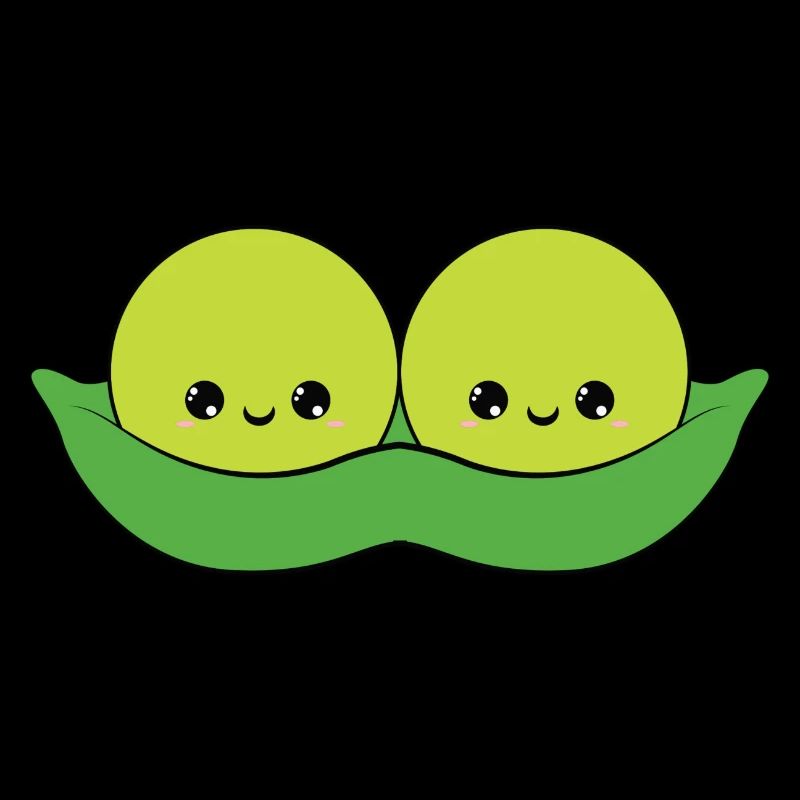 doux petits pois souriants, cute smiling peas