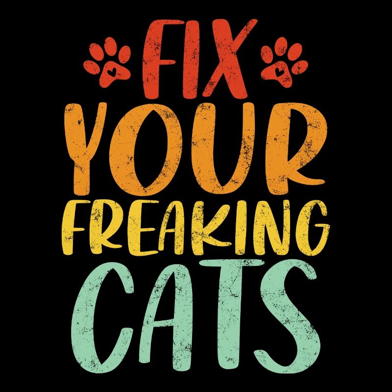 Fix Your Freaking Cats Retro Meow Kitty Cats