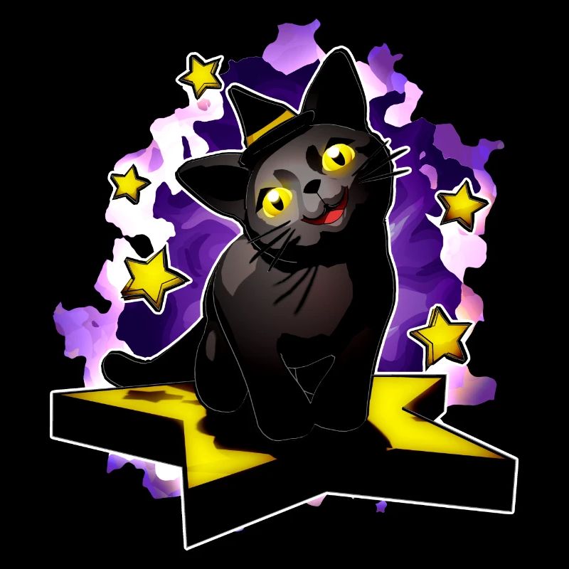 Chaton magicien étoile noire
