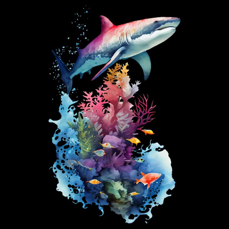 Paysage océanique des requins