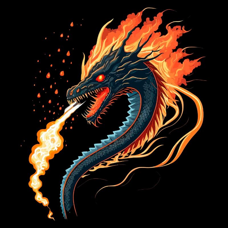 A dragon spitting fire