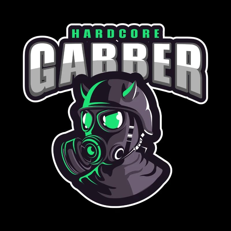 Hardcore gabber with gas mask