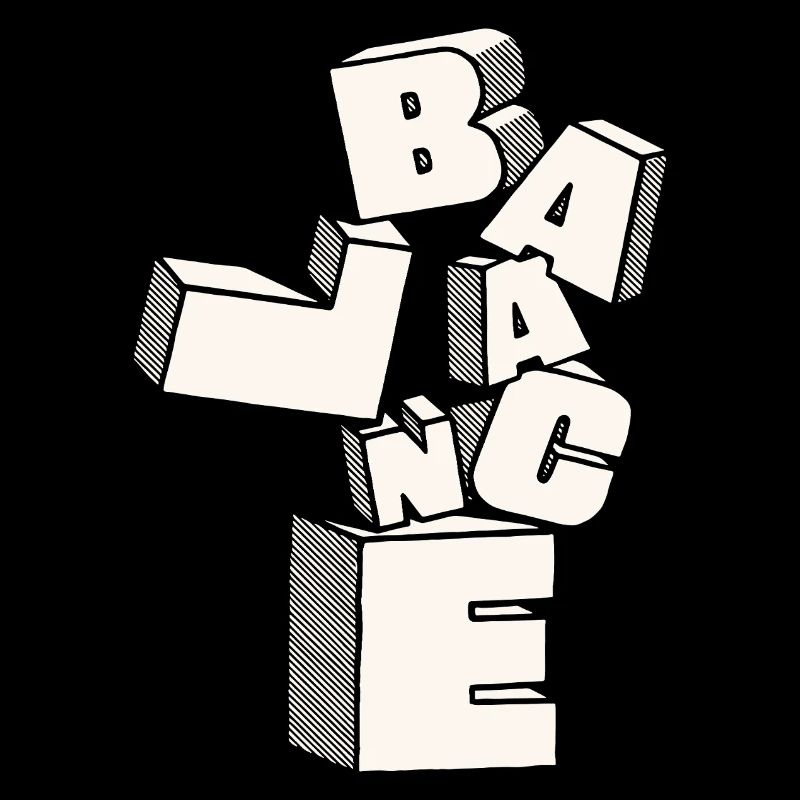 Équilibre en lettres 3D