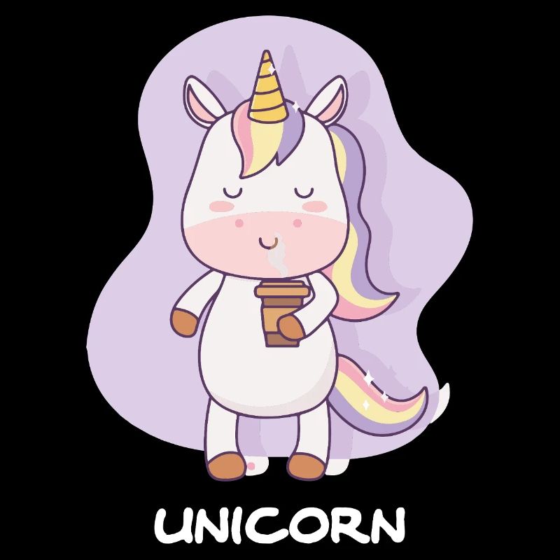 Kaffee trinkendes Einhorn