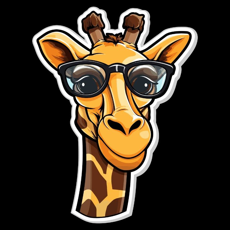 Cute giraffe with glasses
