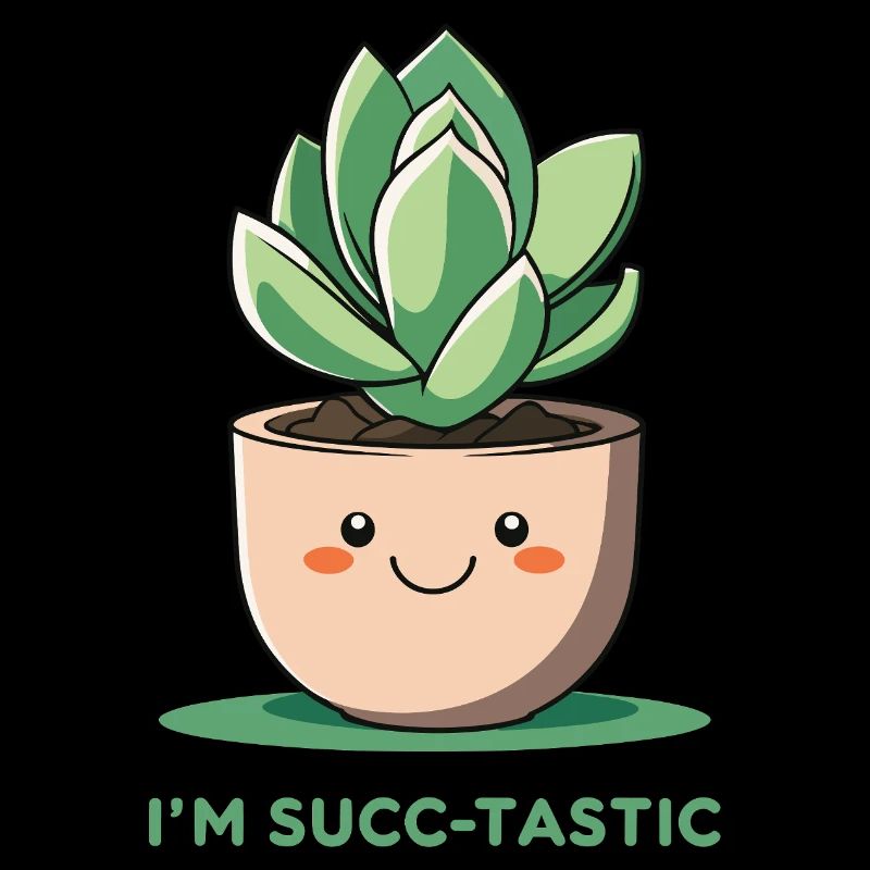 Illustration succulente drôle avec jeu de mots