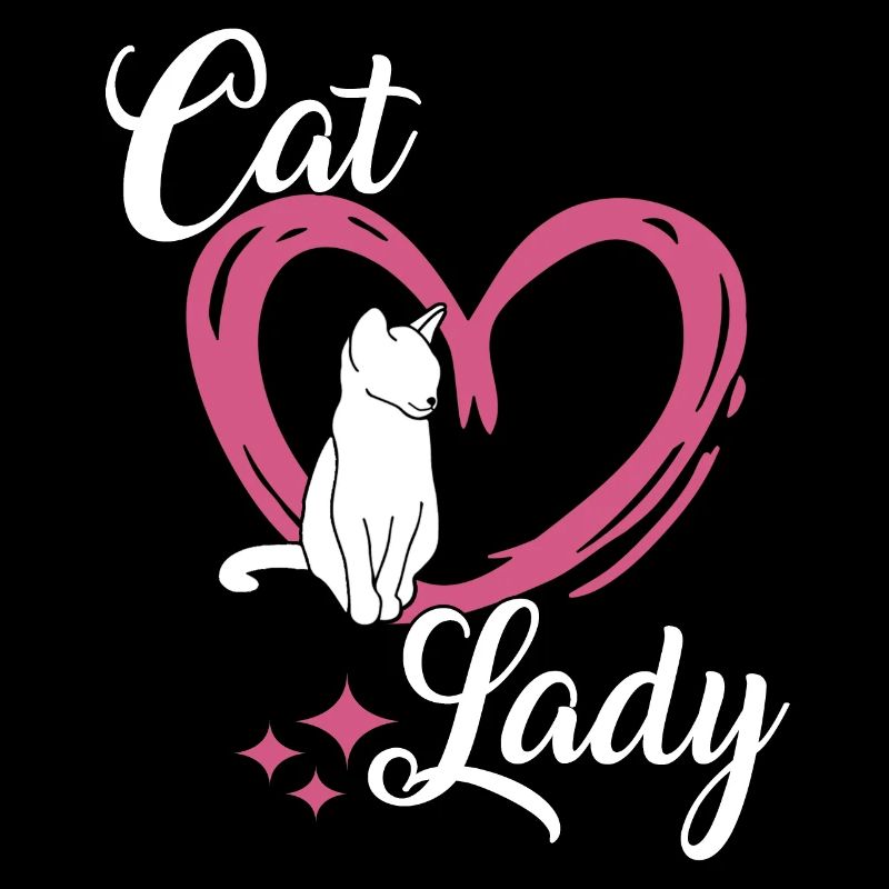 Mignon Chat Lady Motif Chat Propriétaire Chats