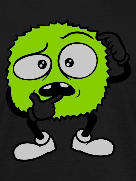 Comic skeptical face monster