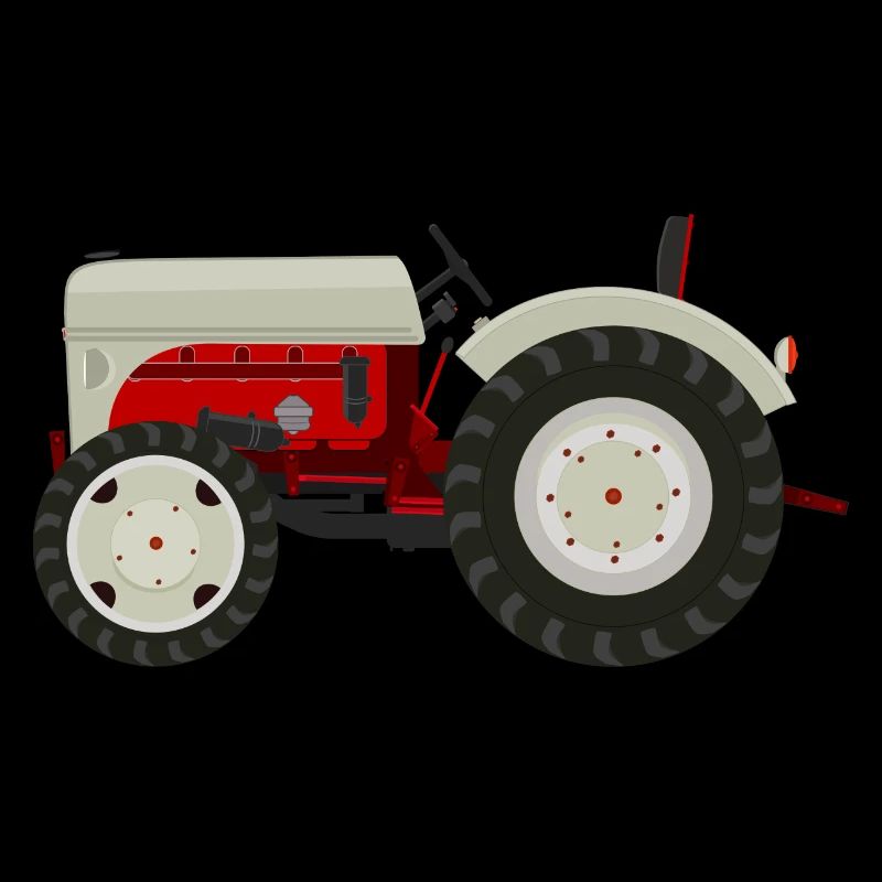 Retro Oldtimer-Traktor beige