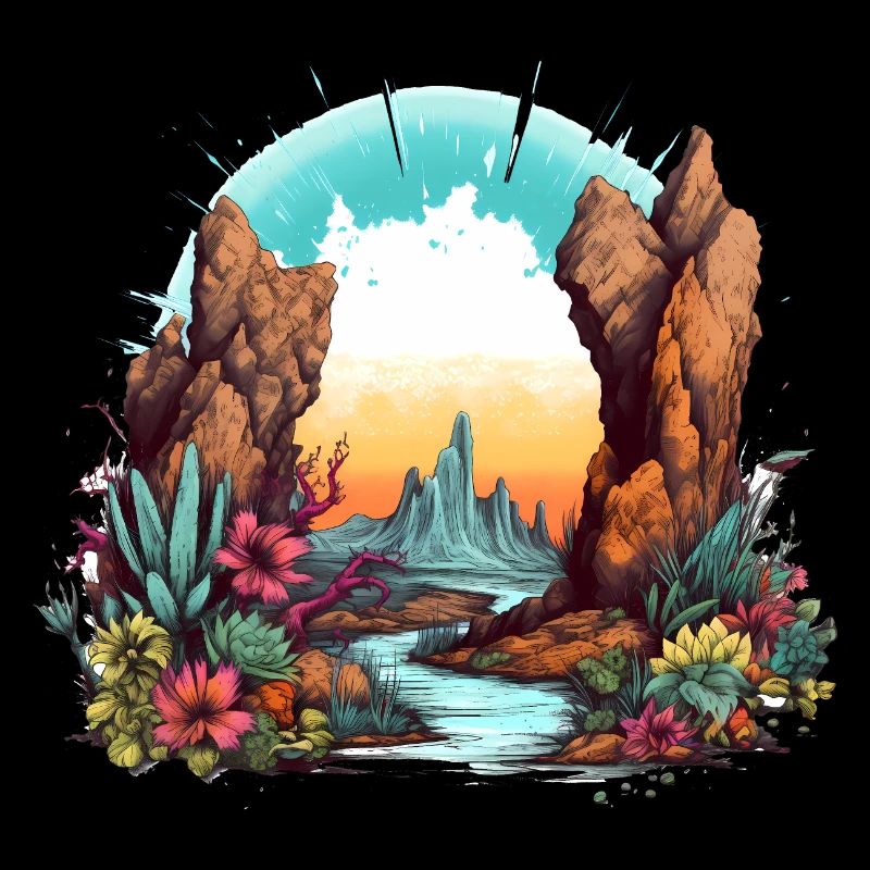 Felsen und Blumen