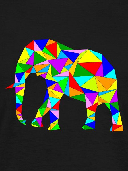 kunterbunter Polygon Elefant
