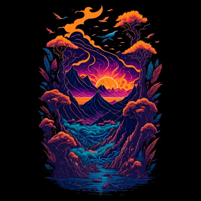 Fantastic landscape illustration